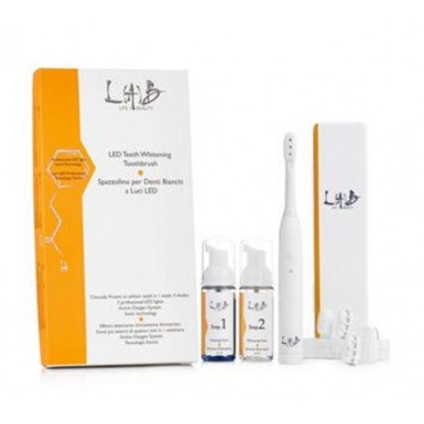 LAB Life + Beauty LED Teeth Whitening Toothbrush and 2 Step Mousse