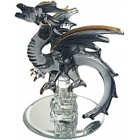 Disneyland Paris Castle Dragon glass figure in Black, by Arribas Collection