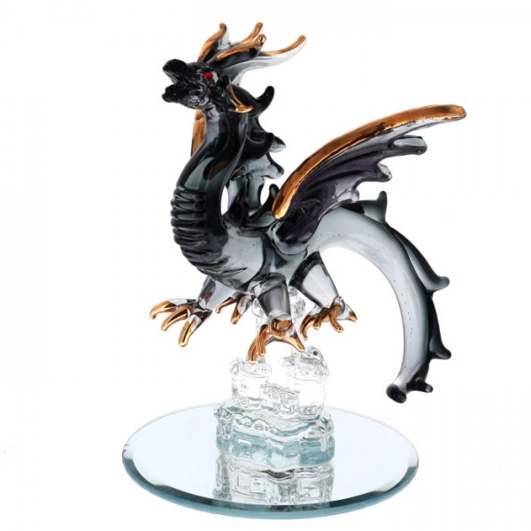 Disneyland Paris Castle Dragon glass figure in Black, by Arribas Collection Disneyland Paris Castle Dragon glass figure in Black, by Arribas Collection