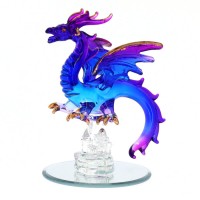 Disneyland Paris Castle Blue Dragon glass figure, by Arribas Collection