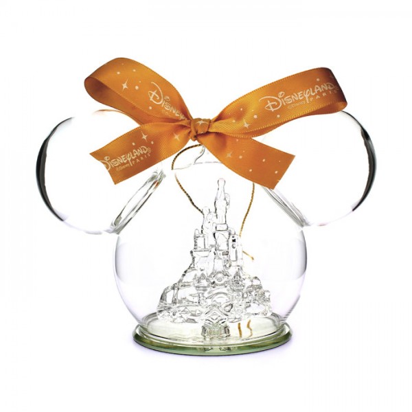 Disney Mickey Mouse Icon Disneyland Paris Castle in glass Ornament, by Arribas Disney Mickey Mouse Icon Disneyland Paris Castle in glass Ornament, by Arribas