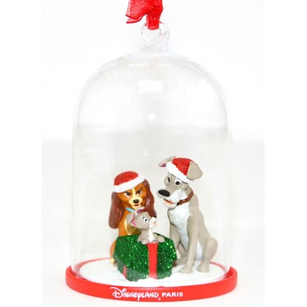 Lady and the Tramp Christmas Dome Ornament, Disneyland Paris