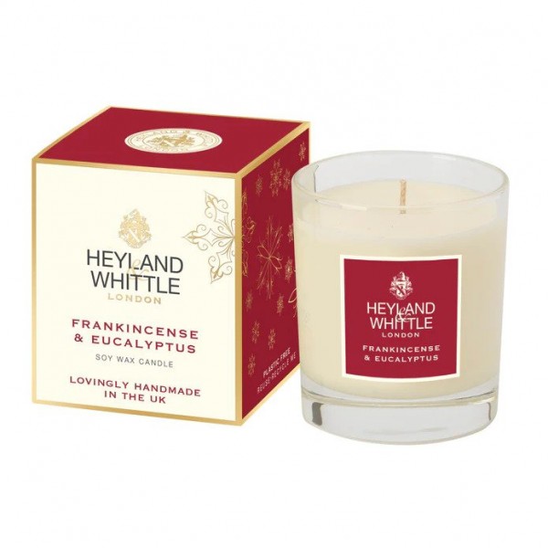 Festive Frankincense & Eucalyptus Candle in a Glass 230g - Heyland & Whittle