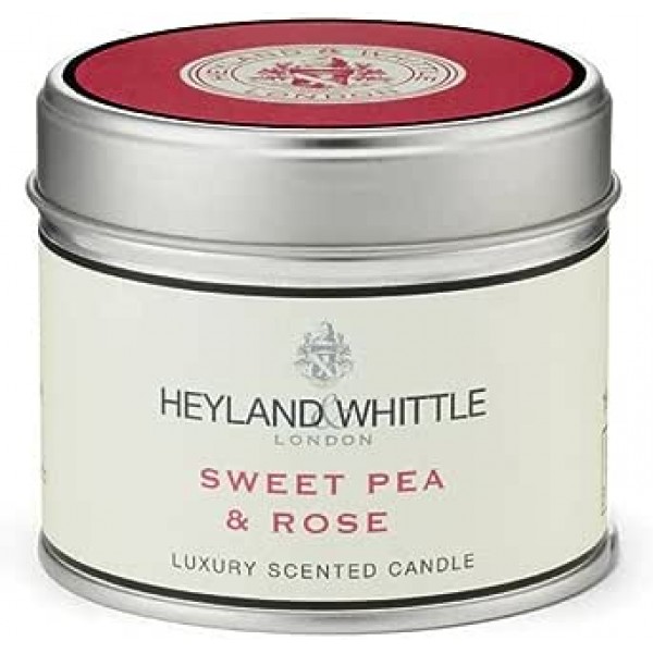 Classic Sweet Pea & Rose Candle in a Tin 180g - Heyland & Whittle