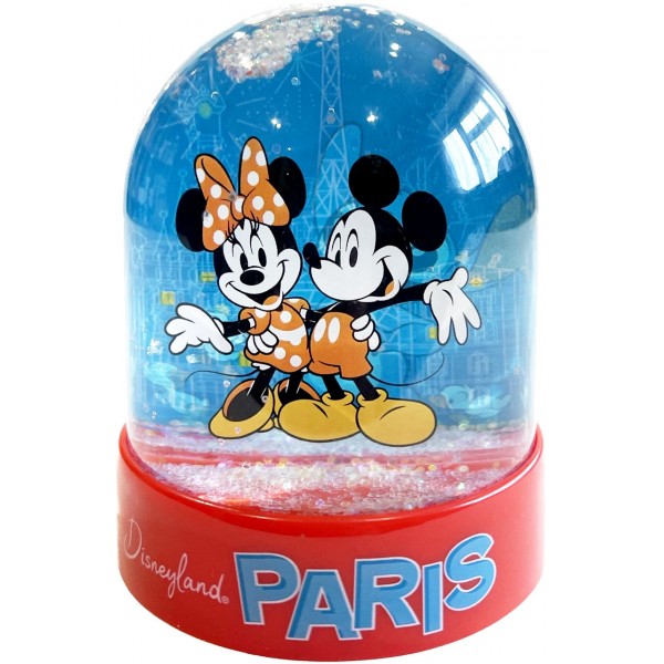 Mickey Minnie and Stitch Disneyland Paris 8 Mini Plastic Snow Globe