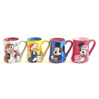 Mickey, Minnie, Donald and Grumpy Mornings espresso cup Set, Disneyland Paris 