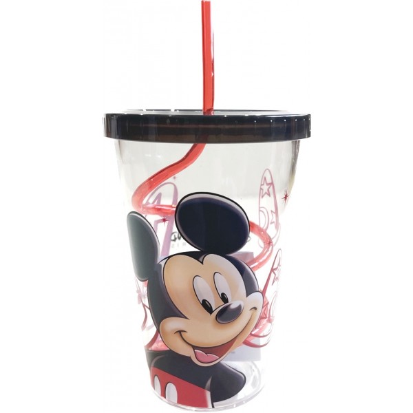 Disneyland Paris Mickey Mouse Character cup and straw