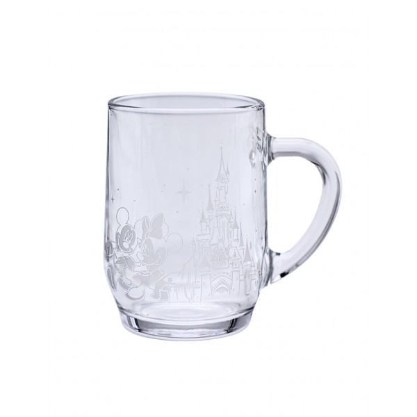 Disneyland Paris Mickey and Minnie glass mug, by Arribas 