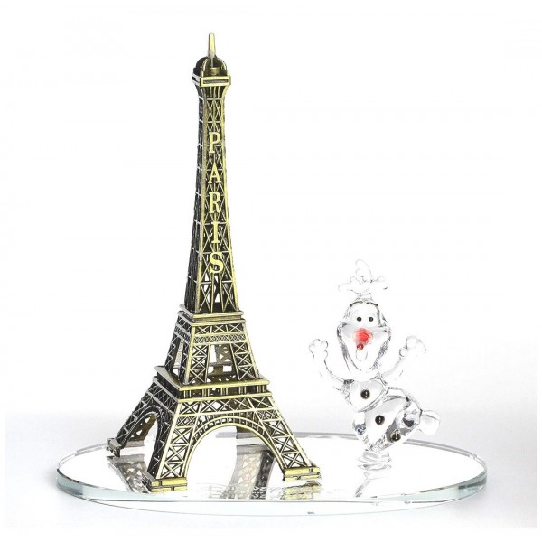 Disneyland Paris Olaf in glass with Eiffel Tower, by Arribas Collection