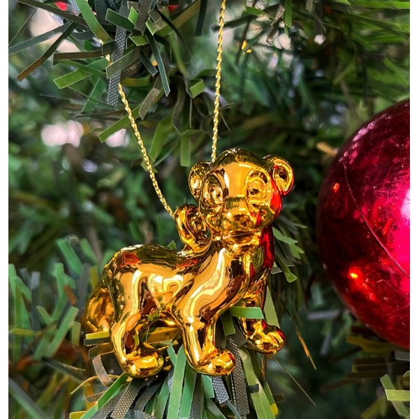 Simba Dangler Ornament Chrome Gold, by Arribas, Disneyland Paris