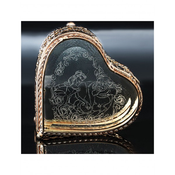 Beauty and the Beast heart-shaped glass jewellery box, by Arribas and Disneyland Paris