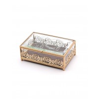 Beauty and the Beast rectangle-shaped glass jewellery box, by Arribas and Disneyland Paris