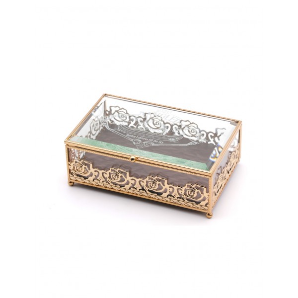 Rapunzel and Flynn rectangle-shaped glass jewellery box, by Arribas and Disneyland Paris