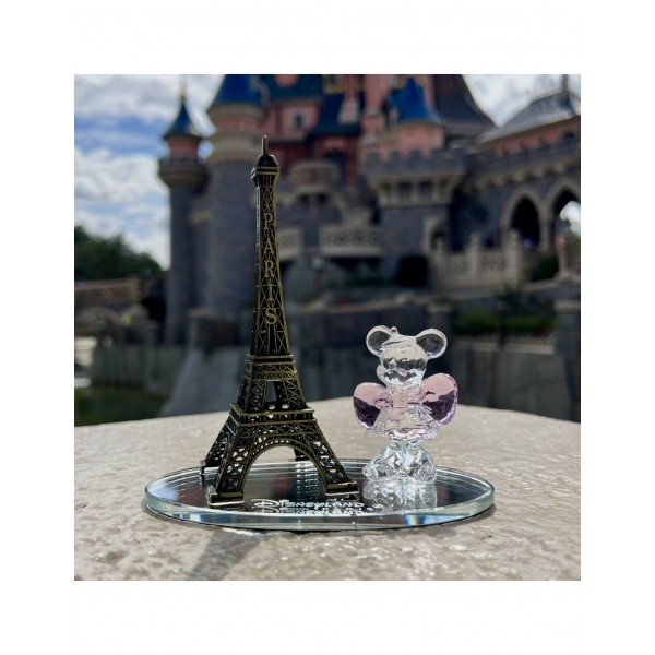 Minnie Parisian in glass with Eiffel Tower figure, by Arribas Disneyland Paris