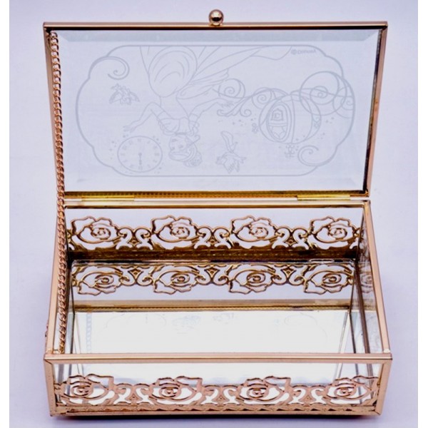 Cinderella rectangle-shaped glass jewellery box, by Arribas and Disneyland Paris