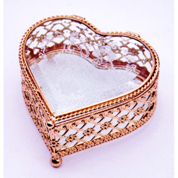 Jasmine heart-shaped glass jewellery box, by Arribas and Disneyland Paris