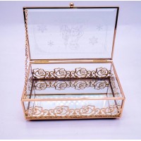 Frozen rectangle-shaped glass jewellery box, by Arribas and Disneyland Paris
