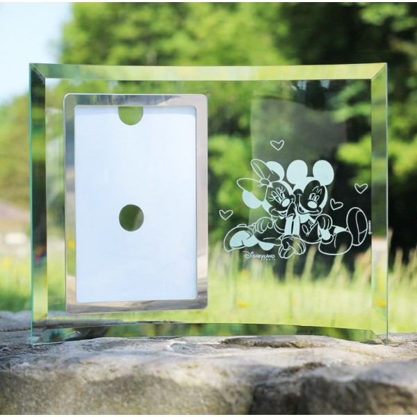 Mickey and Minnie glass Heart Photo Frame, by Arribas Disneyland Paris