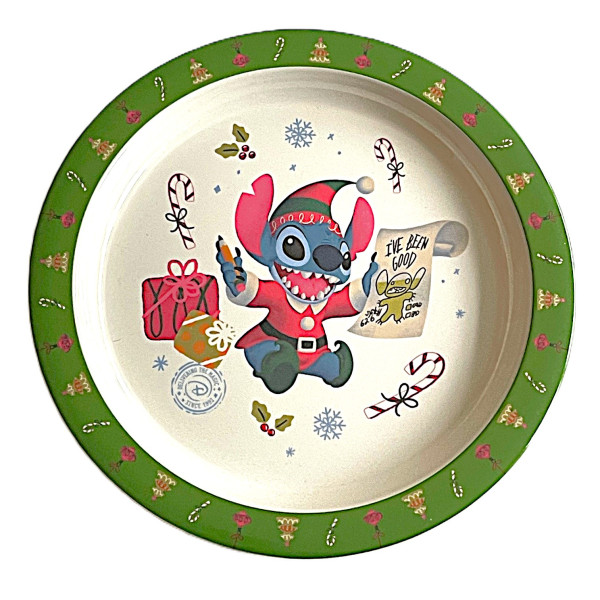 Disneyland Paris Stitch Christmas Plastic Plate Disneyland Paris Stitch Christmas Plastic Plate