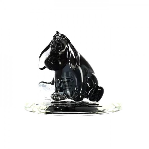 Eeyore from Winnie the Pooh in black colour glass figurine on mirror, by Arribas