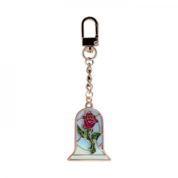 Beauty and the Beast rose Stained Glass Keychain, by Arribas Disneyland Paris