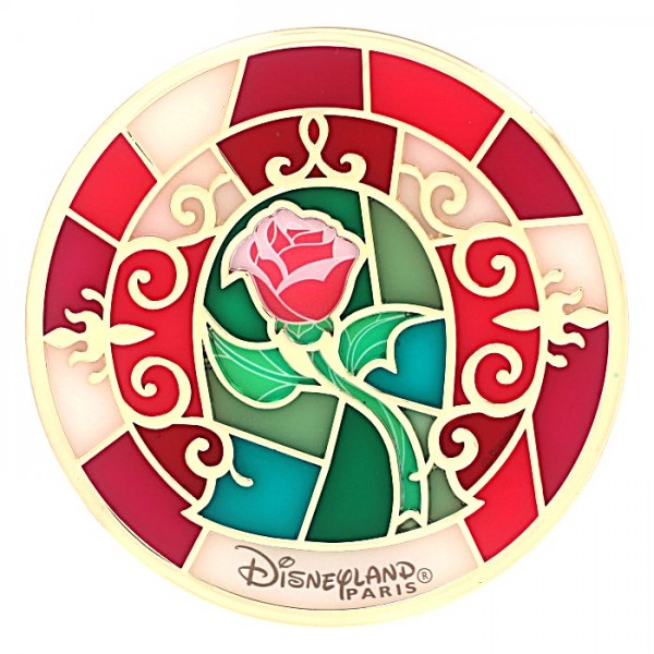 Red rose, Beauty and the Beast Glass Coaster, by Arribas Disneyland Paris Red rose, Beauty and the Beast Glass Coaster, by Arribas Disneyland Paris