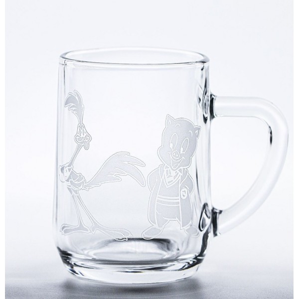 Road Runner and Porky Pig glass Mug from Warner Bros. by Arribas