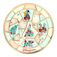 Disney Christmas Castle Glass Coaster, by Arribas Disneyland Paris