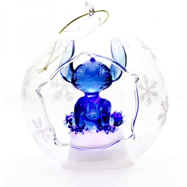 Stitch Illuminated Christmas Bauble, Arribas Glass Collection