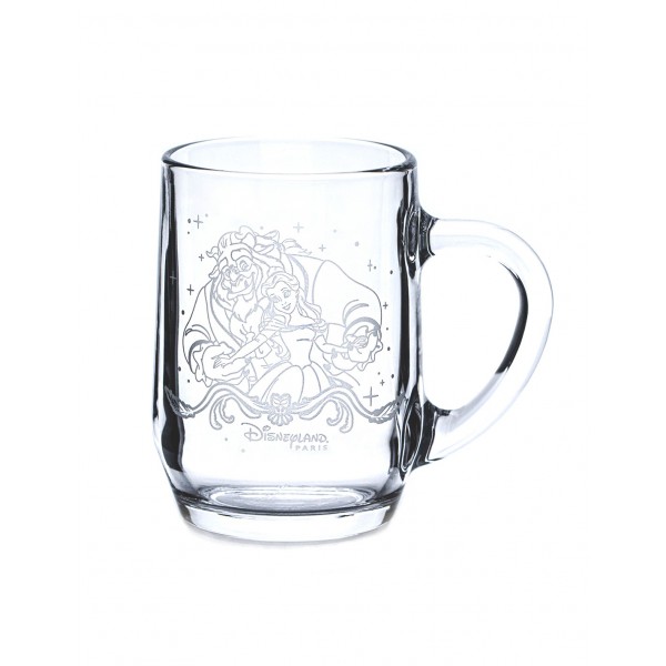 Disneyland Paris Beauty and the Beast glass mug, by Arribas