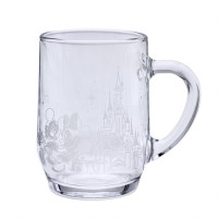 Disneyland Paris Mickey and Minnie glass mug, by Arribas and Disneyland