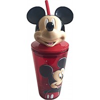 Mickey Mouse Head Cup with Straw