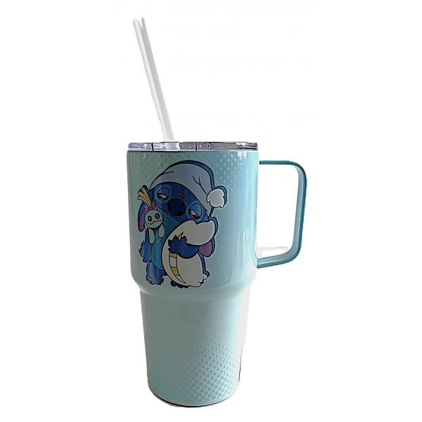 Straw Travel Mug Tumbler - Stitch - Mornings - "If you Love me,let me Sleep", Disneyland Paris Straw Travel Mug Tumbler - Stitch - Mornings - "If you Love me,let me Sleep", Disneyland Paris