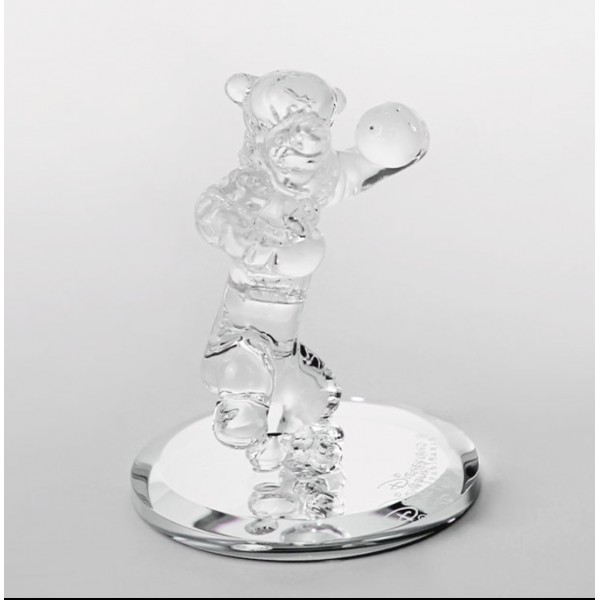 Tigger glass figurine on mirror, Arribas Glass Collection