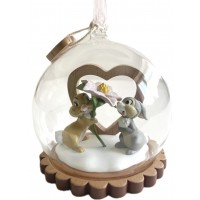 Disneyland Paris Thumper and Miss Bunny Christmas Dome Ornament