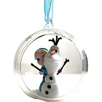 Elsa and Olaf Christmas Open Bauble Ornament, Disneyland Paris