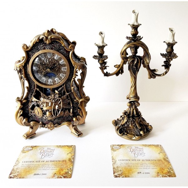 Beauty & the Beast Live Action Film Figure - Cogsworth Clock and Lumière Limited Edition 