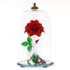 Belle et la Bete (Beauty &Beast) Glass Dome Rose Ornament, Arribas 13cm (Medium)