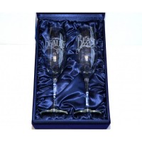 Beauty and the Beast Champagne Glass Set in box, Arribas Disneyland Paris