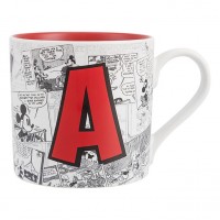 Mickey Mouse Comic-Style Print Mug with Letter A