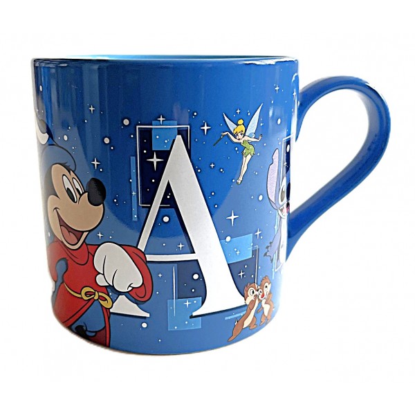 Mickey Fantasia and Characters Mug with Letter A, Disneyland Paris