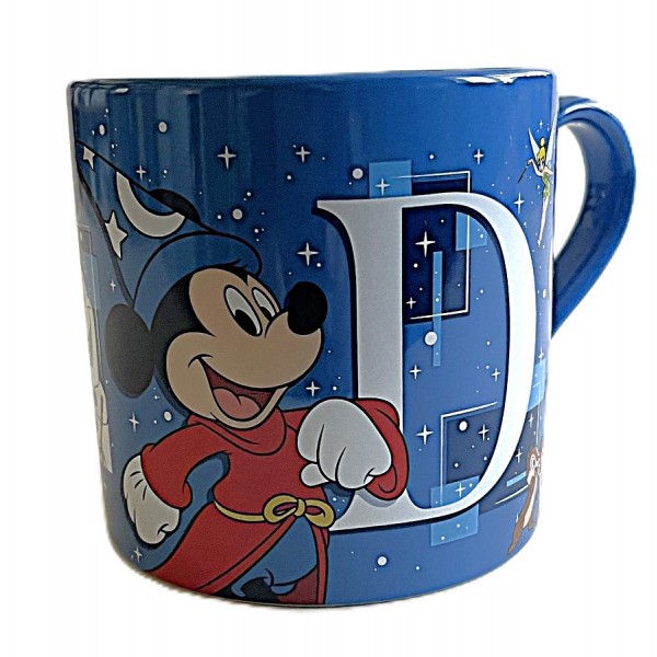 Mickey Fantasia and Characters Mug with Letter D, Disneyland Paris Mickey Fantasia and Characters Mug with Letter D, Disneyland Paris