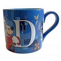 Mickey Fantasia and Characters Mug with Letter D, Disneyland Paris