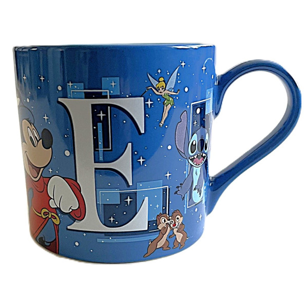 Mickey Fantasia and Characters Mug with Letter E, Disneyland Paris Mickey Fantasia and Characters Mug with Letter E, Disneyland Paris