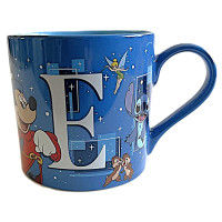 Mickey Fantasia and Characters Mug with Letter E, Disneyland Paris