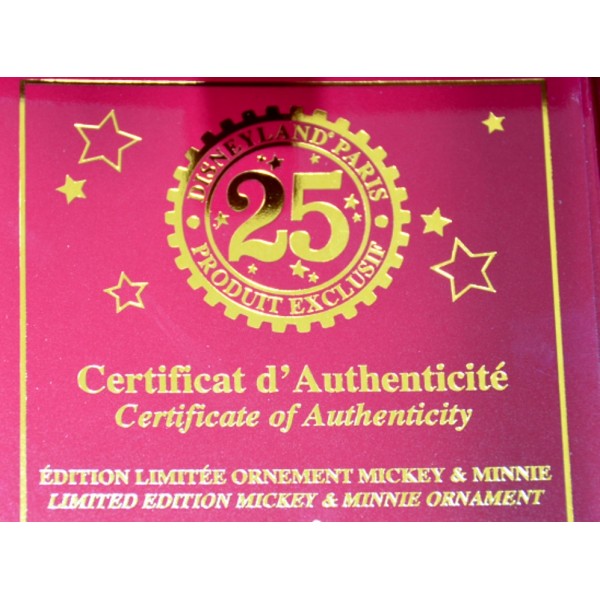 Mickey and Minnie Limited Edition Christmas Bauble, Disneyland Paris 25th Anniversary Mickey and Minnie Limited Edition Christmas Bauble, Disneyland Paris 25th Anniversary