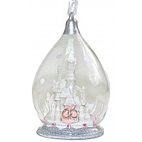 White Cinderella Castle Wedding Christmas Bauble, Disneyland Paris