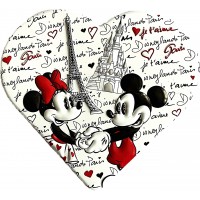 Disneyland Paris heart Mickey and Minnie in Paris fridge magnet
