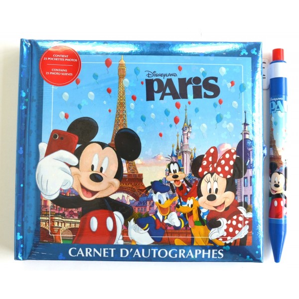 Mickey Mouse and Friends in Disneyland Paris Autograph Book and Pen 