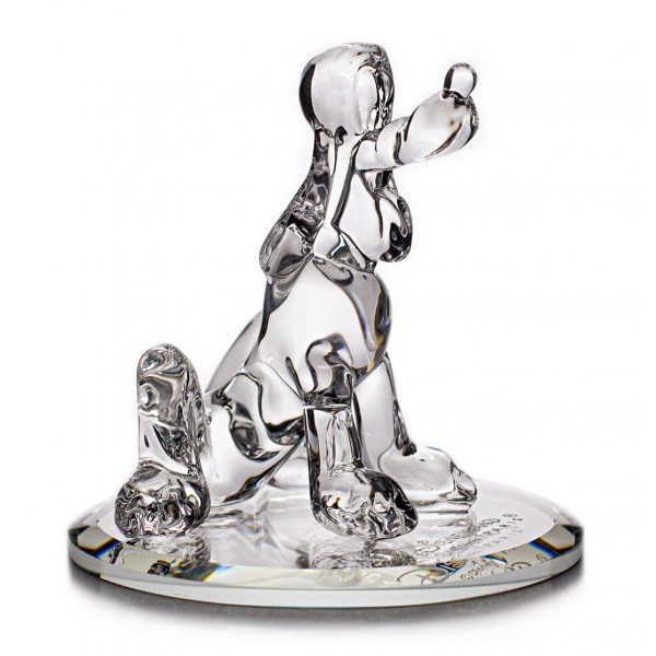 Disney Pluto glass figurine, by Arribas and Disneyland Paris